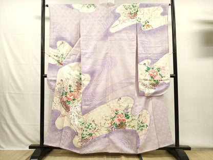 平和屋着物■豪華振袖　駒刺繍　絞り　花車文　牡丹　暈し染め　金彩　正絹　逸品　DABH5824ya