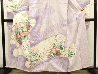 平和屋着物■豪華振袖　駒刺繍　絞り　花車文　牡丹　暈し染め　金彩　正絹　逸品　DABH5824ya