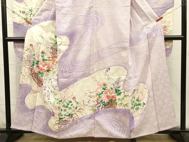 平和屋着物■豪華振袖　駒刺繍　絞り　花車文　牡丹　暈し染め　金彩　正絹　逸品　DABH5824ya
