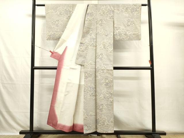 平和屋着物■上質な紬　風景花文　正絹　逸品　DABH5828ya