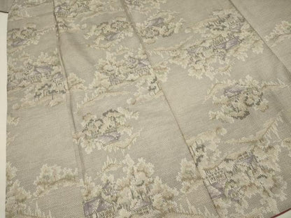 平和屋着物■上質な紬　風景花文　正絹　逸品　DABH5828ya