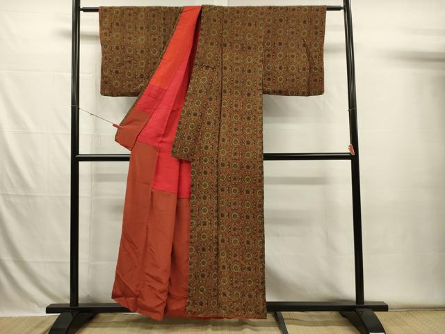 平和屋着物■上質な小紋　洋花文　正絹　逸品　DABH5834ya