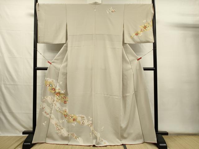 平和屋着物■訪問着　駒刺繍　道長花文　金彩　正絹　逸品　DABH5835ya