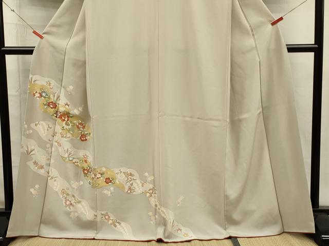 平和屋着物■訪問着　駒刺繍　道長花文　金彩　正絹　逸品　DABH5835ya