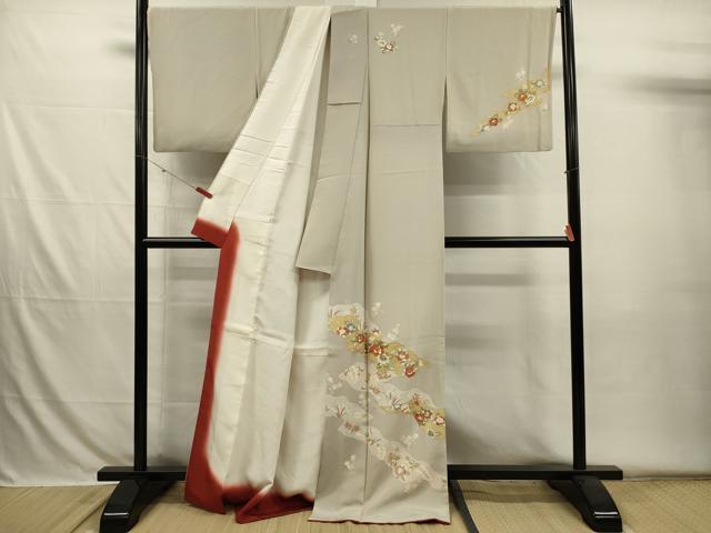 平和屋着物■訪問着　駒刺繍　道長花文　金彩　正絹　逸品　DABH5835ya