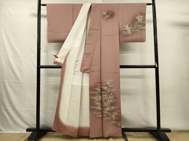 平和屋着物■訪問着　訪問着　扇面花文　暈し染め　金彩　正絹　逸品　DABH5837ya