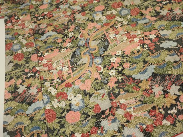 平和屋着物■上質な小紋　風景花松文　枝梅　正絹　逸品　DABH5838ya
