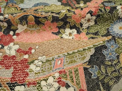 平和屋着物■上質な小紋　風景花松文　枝梅　正絹　逸品　DABH5838ya