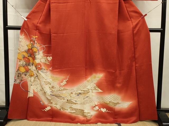 平和屋着物■訪問着　花熨斗文　枝梅　暈し染め　金彩　正絹　逸品　DABH5840ya