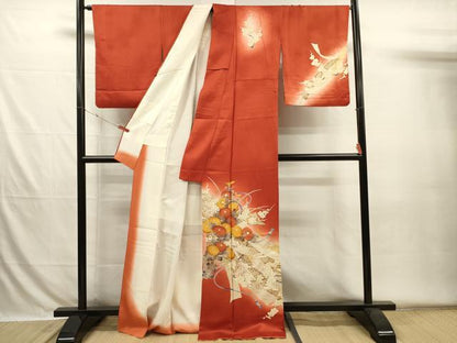 平和屋着物■訪問着　花熨斗文　枝梅　暈し染め　金彩　正絹　逸品　DABH5840ya