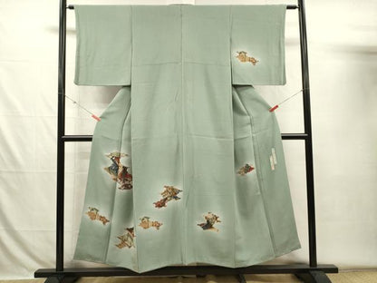 平和屋着物■友禅師・京の名工・伝統工芸士・樽本伊勢蔵　訪問着　人物文　暈し染め　金彩　正絹　逸品　DABH5845ya