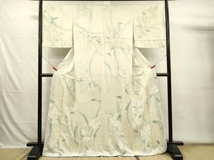 平和屋着物■上質な小紋　手描き　草花文　暈し染め　正絹　逸品　DABH5846ya