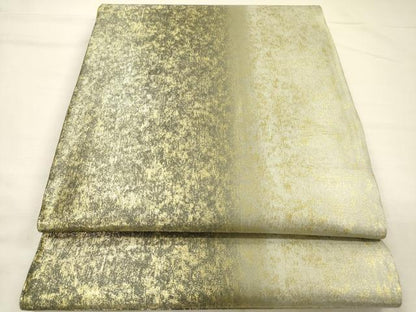 平和屋着物◎全通柄袋帯　霞文　金糸　引箔　正絹　逸品　DABH5876ya