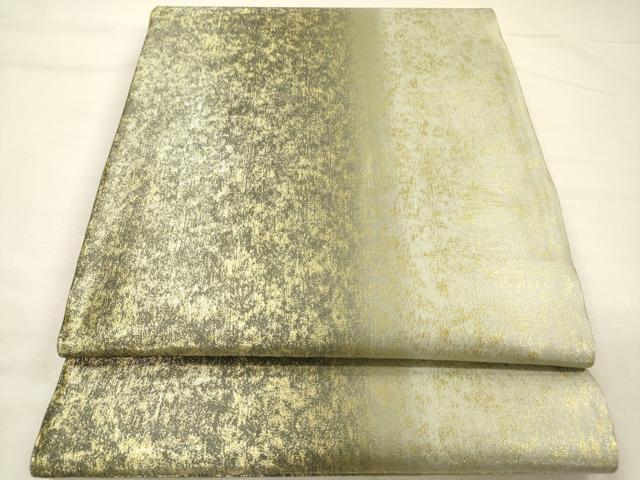 平和屋着物◎全通柄袋帯　霞文　金糸　引箔　正絹　逸品　DABH5876ya