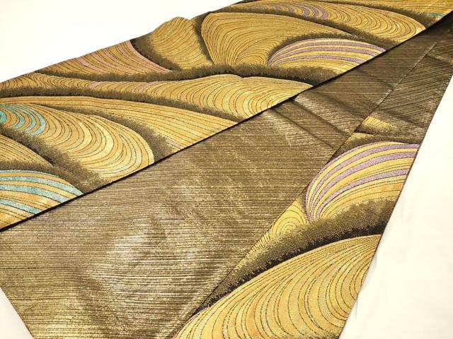 平和屋着物◎佐賀錦　六通柄袋帯　流水文　夢の装　金糸　正絹　逸品　DABH5890ya