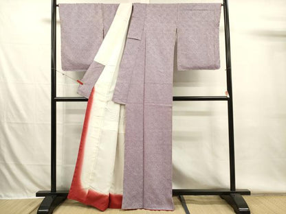 平和屋着物■大変加工の良い総絞り小紋　正絹　逸品　DABH5898ya