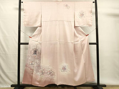 平和屋着物■訪問着　草花文　山車　ラメ糸　暈し染め　正絹　逸品　DABH5901ya