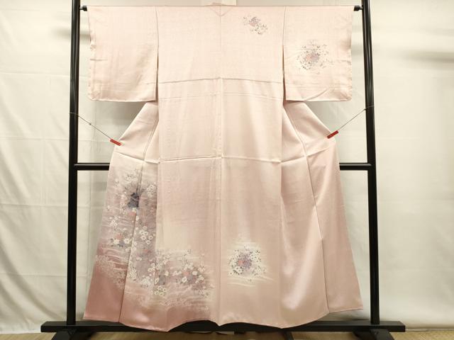 平和屋着物■訪問着　草花文　山車　ラメ糸　暈し染め　正絹　逸品　DABH5901ya
