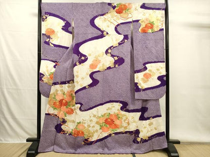 平和屋着物■豪華振袖　駒刺繍　絞り　檜扇花文　金彩　やまと誂製　正絹　逸品　DABH5903ya