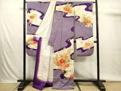 平和屋着物■豪華振袖　駒刺繍　絞り　檜扇花文　金彩　やまと誂製　正絹　逸品　DABH5903ya