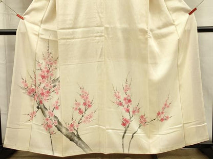 平和屋着物■訪問着　手描き　枝梅文　正絹　逸品　DABH5908ya