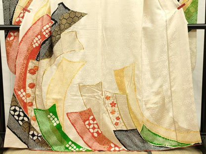 平和屋着物■豪華振袖　駒刺繍　絞り　花熨斗文　金彩　正絹　逸品　DABH5909ya