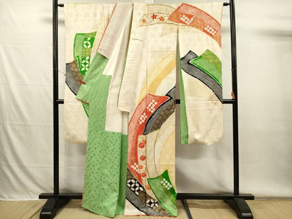 平和屋着物■豪華振袖　駒刺繍　絞り　花熨斗文　金彩　正絹　逸品　DABH5909ya