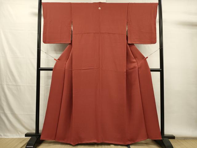 平和屋着物■上質な色無地　紅樺色　正絹　逸品　DABH5910ya