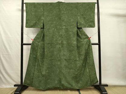 平和屋着物■上質な小紋　紬地　網目文　暈し染め　正絹　逸品　DABH5914ya