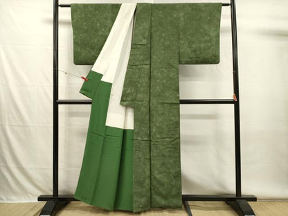 平和屋着物■上質な小紋　紬地　網目文　暈し染め　正絹　逸品　DABH5914ya