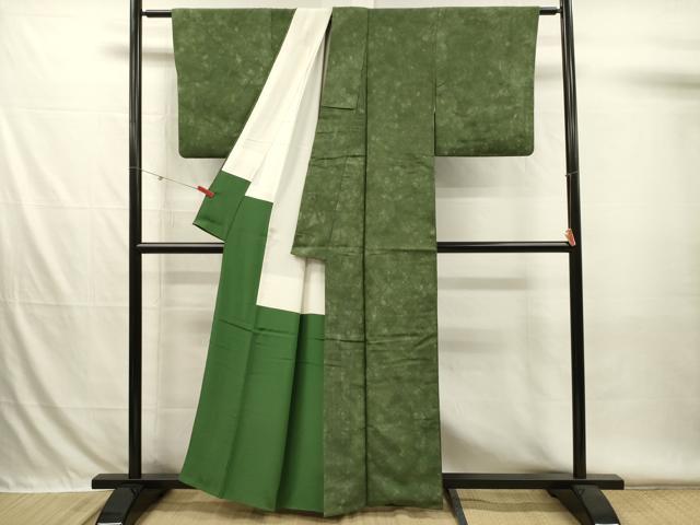 平和屋着物■上質な小紋　紬地　網目文　暈し染め　正絹　逸品　DABH5914ya