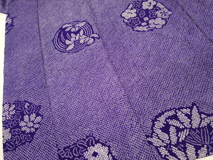 平和屋着物■上質な小紋　総絞り　花丸文　正絹　逸品　DABH5916ya