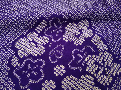平和屋着物■上質な小紋　総絞り　花丸文　正絹　逸品　DABH5916ya