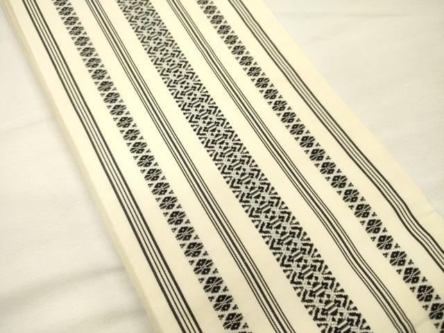 平和屋着物◎本場筑前博多織　半幅帯　献上　証紙付き　正絹　逸品　DABH5931ya