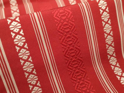 平和屋着物◎本場筑前博多織　半幅帯　献上　正絹　逸品　DABH5941ya