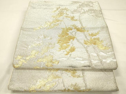 平和屋着物◎綴れ　六通柄袋帯　松葉文　金銀糸　正絹　逸品　DABH5948ya