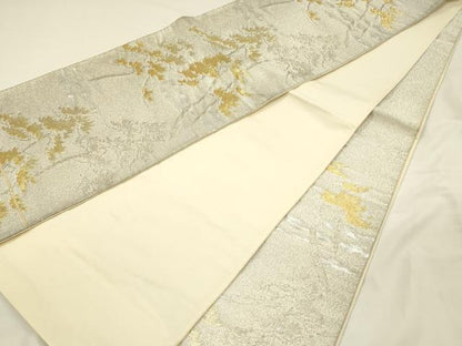 平和屋着物◎綴れ　六通柄袋帯　松葉文　金銀糸　正絹　逸品　DABH5948ya