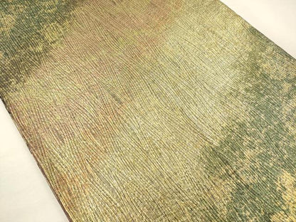 平和屋着物◎全通柄袋帯　立涌霞文　金糸　正絹　逸品　DABH5949ya