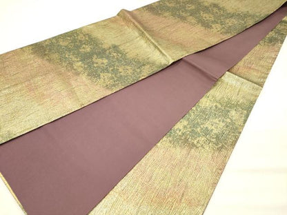 平和屋着物◎全通柄袋帯　立涌霞文　金糸　正絹　逸品　DABH5949ya