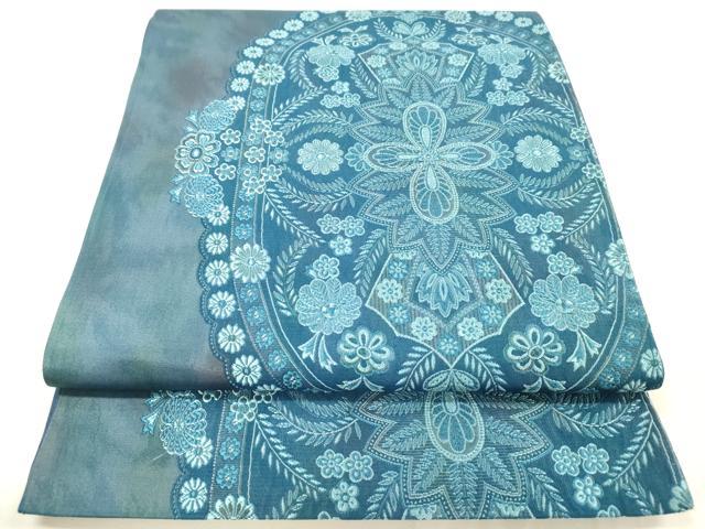 平和屋着物◎六通柄袋帯　更紗花文　正絹　逸品　DABH5957ya