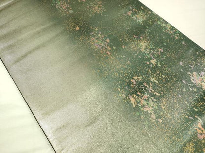 平和屋着物◎六通柄袋帯　霞文　金彩　引箔　正絹　逸品　DABH5958ya