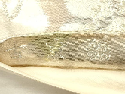 平和屋着物◎六通柄袋帯　風景文　古京錦　二重引箔　銀糸　正絹　逸品　DABH5960ya