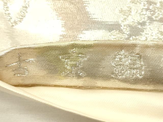 平和屋着物◎六通柄袋帯　風景文　古京錦　二重引箔　銀糸　正絹　逸品　DABH5960ya