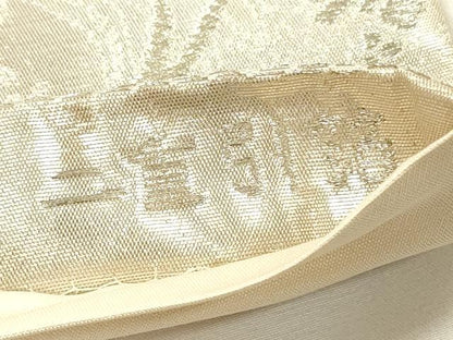 平和屋着物◎六通柄袋帯　風景文　古京錦　二重引箔　銀糸　正絹　逸品　DABH5960ya