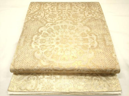 平和屋着物◎六通柄袋帯　宝相華　金糸　正絹　逸品　DABH5966ya