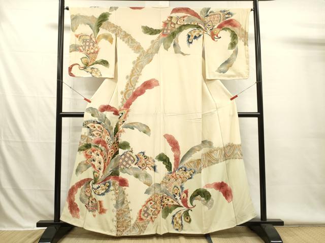 平和屋着物■訪問着　孔雀羽文　金彩　正絹　逸品　DABH5970ya