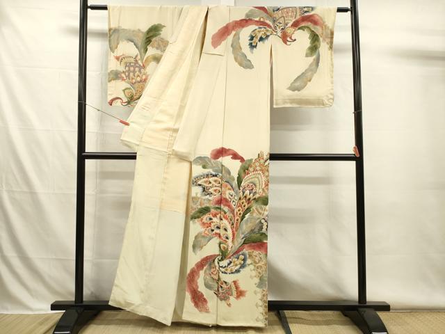 平和屋着物■訪問着　孔雀羽文　金彩　正絹　逸品　DABH5970ya