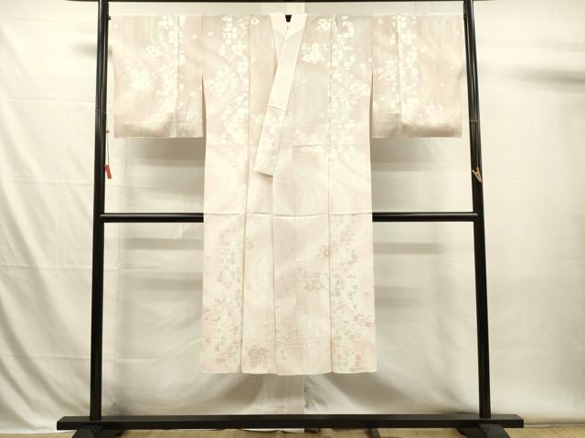 平和屋着物■長襦袢　無双仕立て　舞梅地紋　暈し染め　正絹　逸品　DABH5987ya