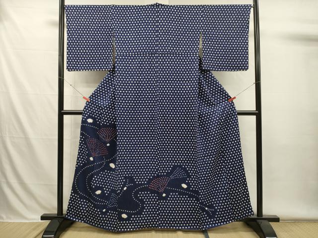 平和屋着物■色留訪問着　絞り　舞扇文　正絹　逸品　DABH5989ya
