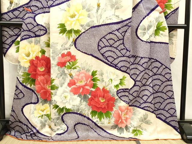 平和屋着物■豪華振袖　絞り　牡丹　金彩　正絹　逸品　DABH5991ya